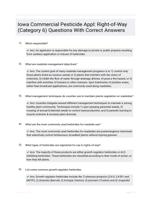 Iowa Commercial Pesticide Appl: Right-of-Way (Category 6) Questions With Correct Answers