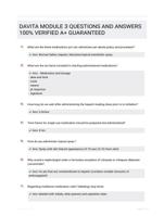 DAVITA MODULE 3 QUESTIONS AND ANSWERS 100% VERIFIED A+ GUARANTEED