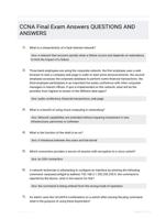 CCNA Final Exam Answers QUESTIONS AND ANSWERS