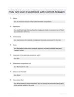 NSG 120 Quiz 4 Questions with Correct Answers