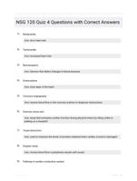 NSG 120 Quiz 4 Questions with Correct Answers