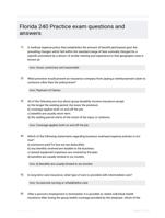 Florida 240 Practice exam questions and answers