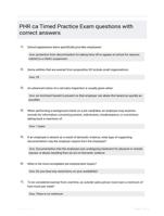 PHR ca Timed Practice Exam questions with correct answers