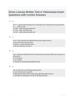 Driver License Written Test in Vietnamese Exam Questions with Correct Answers