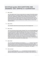 brit lit final quotes 2023 QUESTIONS AND ANSWERS 100% VERIFIED A+ GUARANTEED