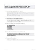 SPMA 1P91 Final exam study Review With Questions And Answers 2024/2025 Quiz