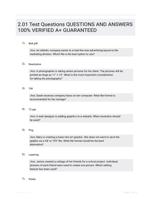 2.01 Test Questions QUESTIONS AND ANSWERS 100% VERIFIED A+ GUARANTEED
