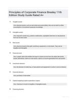 Principles of Corporate Finance Brealey 11th Edition Study Guide Rated A+
