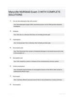 Maryville NURS660 Exam 3 WITH COMPLETE SOLUTIONS