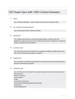 CDT Exam Quiz with 100% Correct Answers.