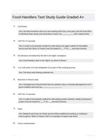 Food Handlers Test Study Guide Graded A+