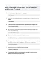 Police field operations Study Guide Questions and Correct Answers