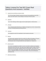 Tattoo License Pre Test NYC Exam Real Questions And  Answers | Verified