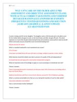 WGU C475 CARE OF THE OLDER ADULT PRE  ASSESSMENT AND OBJECTIVE ASSESSMENT EXAMS