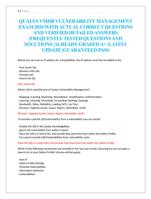 QUALYS VMDR VULNERABILITY MANAGEMENT  EXAM 2024 WITH ACTUAL CORRECT QUESTIONS  AND VERIFIED DETAILED ANSWERS  |