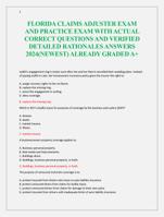 FLORIDA CLAIMS ADJUSTER EXAM  AND PRACTICE EXAM