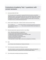 Corrections Academy Test 1 questions with correct answers
