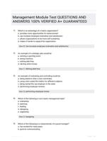 Management Module Test QUESTIONS AND ANSWERS 100% VERIFIED A+ GUARANTEED