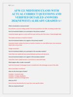 AFM 121 MIDTERM EXAMS WITH  ACTUAL CORRECT QUESTIONS AND  VERIFIED DETAILED ANSWERS  2024(NEWEST) ALREADY GRADED A+