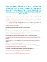PSY 368 EXAM 1AND PRACTICE EXAMS /PSY 368  FORENSIC PSYCHOLOGY EXAMS