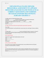 EDF 6226 FINAL EXAMS /EDF 6226  BEHAVIORAL ASSESSMENT IN APPLIED  BEHAVIOR ANALYSIS EXAMS
