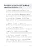 Davita pct final exam 2023/2024 QUESTIONS &  ANSWERS 2024 100% COMPLETE  SOLUTIONS