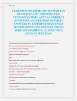 CERTIFIED PHLEBOTOMY TECHNICIAN  REVIEW EXAM, CERTIFIED EKG  TECHNICIAN