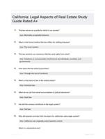 California: Legal Aspects of Real Estate Study Guide Rated A+