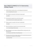 Navy PMK-EE (PMKEE) for E-6 Seamanship Already Passed