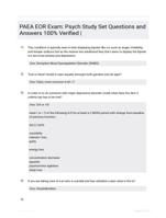 PAEA EOR Exam: Psych Study Set Questions and Answers 100% Verified