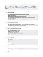 Bio 1A03 Test 3 Questions and Answers 100% Pass
