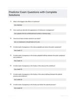 Predictor Exam Questions with Complete Solutions