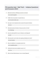 PSI practice test - Nail Tech - Indiana QUESTIONS AND ANSWERS 100% VERIFIED A+ GUARANTEED