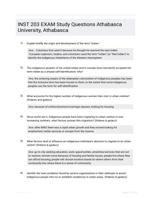 INST 203 EXAM Study Questions Athabasca University, Athabasca