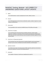 NAADAC Testing: Module 1 40 CORRECTLY ANSWERED QUESTIONS LATEST UPDATE