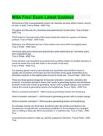 MSA Final Exam Latest Updated verified 2024