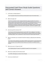 Discounted Cash Flows Study Guide Questions and Correct Answers