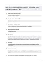Bio 253 Exam 2 Questions And Answers 100% Correct (GRADED A+)