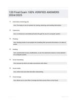 120 Final Exam 100% VERIFIED ANSWERS  2024/2025