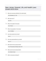 New Jersey: General, Life, and Health Laws EXAM 2023/2024