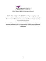 FOOD SAFETY AND QUALITY CONTROL