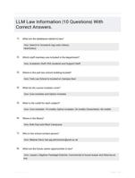 LLM Law Information |10 Questions| With Correct Answers.
