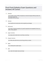 Pivot Point Esthetics Exam Questions and Answers All Correct