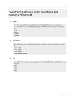 Pivot Point Esthetics Exam Questions and Answers All Correct