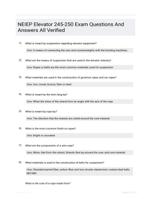 NEIEP  Elevator 245-250 Exam Questions And Answers All Verified
