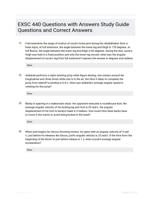 EXSC 440 Questions with Answers Study Guide Questions and Correct Answers
