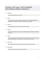LSU Biol 1201 Exam 1 WITH VERIFIED SOLUTIONS ALREADY GRADED A+