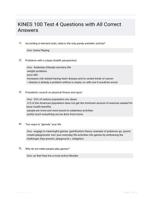 KINES 100 Test 4 Questions with All Correct Answers