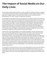 The Impact of Social Media On Our Lives