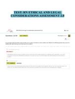 TEST: RN ETHICAL AND LEGAL CONSIDERATIONS ASSESSMENT 2.0